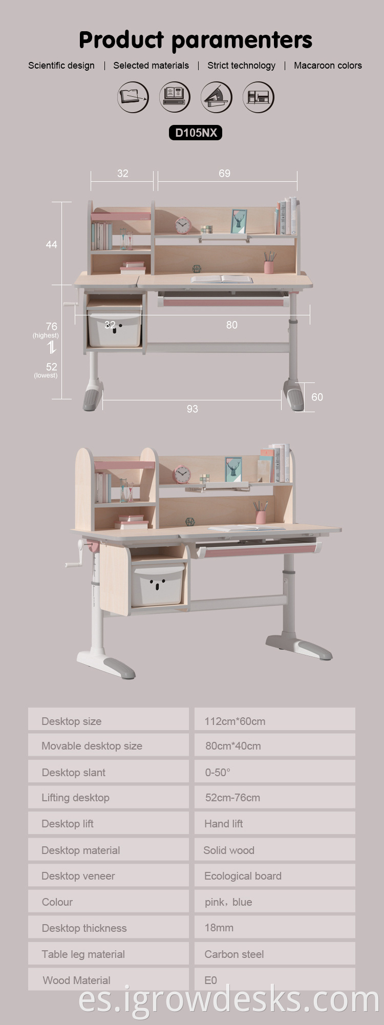 Adjustable Study Table